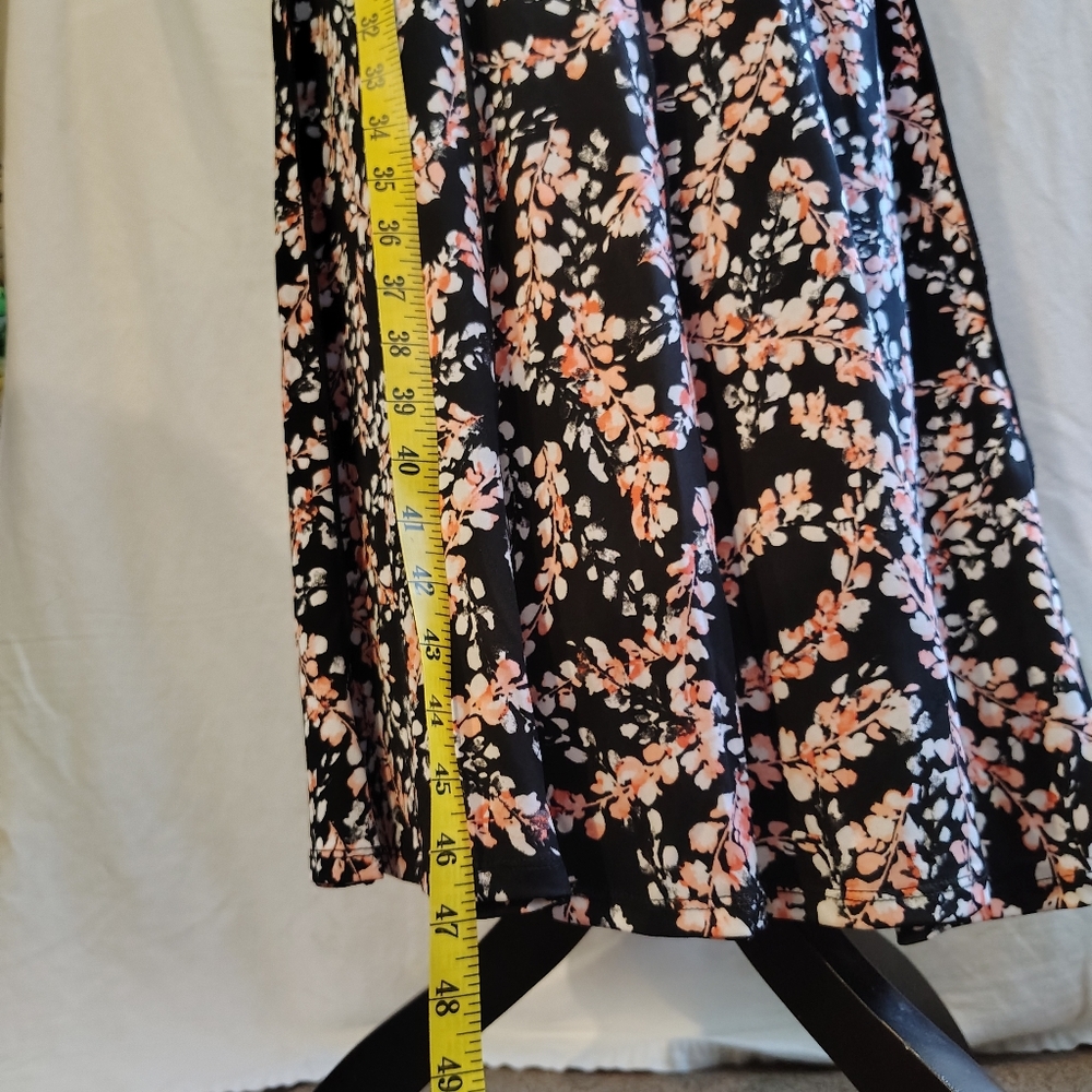 Perceptions Black and Coral Floral Sleeveless Midi Dress. NEW - Picture 5 of 11